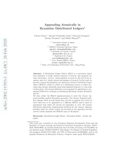 Appending Atomically in Byzantine Distributed Ledgers