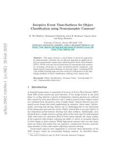 Inceptive Event Time-Surfaces for Object Classification Using
  Neuromorphic Cameras