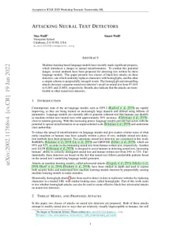 Attacking Neural Text Detectors