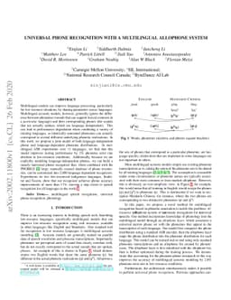 Universal Phone Recognition with a Multilingual Allophone System