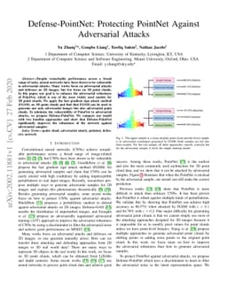 Defense-PointNet: Protecting PointNet Against Adversarial Attacks