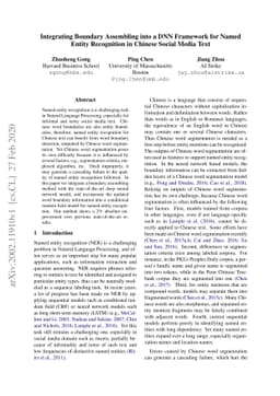 Integrating Boundary Assembling into a DNN Framework for Named Entity
  Recognition in Chinese Social Media Text