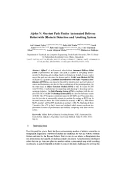 Alpha-N: Shortest Path Finder Automated Delivery Robot with Obstacle
  Detection and Avoiding System