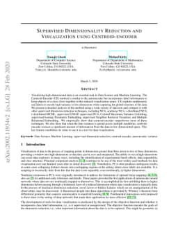 Supervised Dimensionality Reduction and Visualization using
  Centroid-encoder