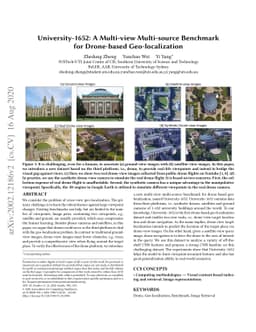 University-1652: A Multi-view Multi-source Benchmark for Drone-based
  Geo-localization
