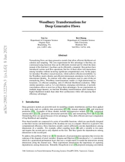 Woodbury Transformations for Deep Generative Flows