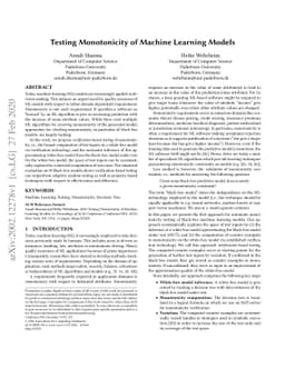 Testing Monotonicity of Machine Learning Models