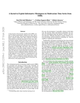 A Kernel to Exploit Informative Missingness in Multivariate Time Series
  from EHRs