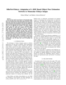 SilhoNet-Fisheye: Adaptation of A ROI Based Object Pose Estimation
  Network to Monocular Fisheye Images