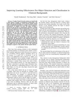 Improving Learning Effectiveness For Object Detection and Classification
  in Cluttered Backgrounds
