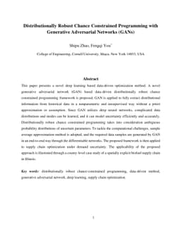 Distributionally Robust Chance Constrained Programming with Generative
  Adversarial Networks (GANs)