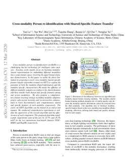 Cross-modality Person re-identification with Shared-Specific Feature
  Transfer
