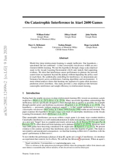 On Catastrophic Interference in Atari 2600 Games