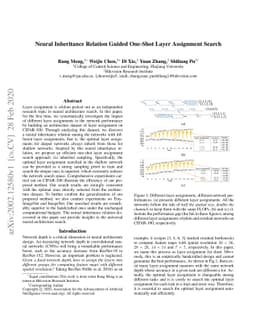 Neural Inheritance Relation Guided One-Shot Layer Assignment Search