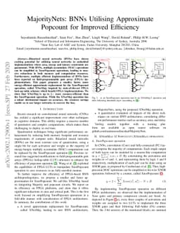 MajorityNets: BNNs Utilising Approximate Popcount for Improved
  Efficiency