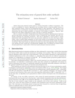 The estimation error of general first order methods
