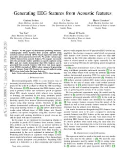 Generating EEG features from Acoustic features