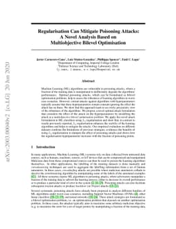 Regularisation Can Mitigate Poisoning Attacks: A Novel Analysis Based on
  Multiobjective Bilevel Optimisation