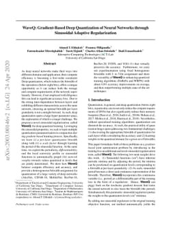 WaveQ: Gradient-Based Deep Quantization of Neural Networks through
  Sinusoidal Adaptive Regularization