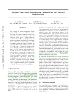 Budget-Constrained Bandits over General Cost and Reward Distributions