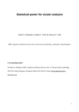 Statistical power for cluster analysis