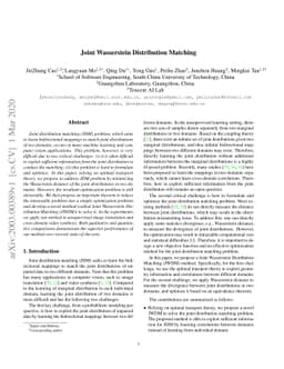 Joint Wasserstein Distribution Matching