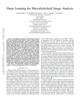 Deep Learning for Musculoskeletal Image Analysis