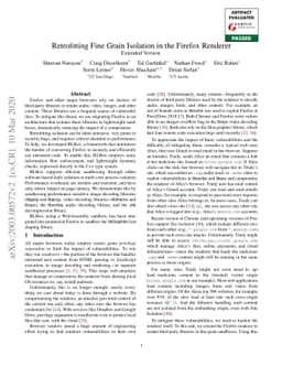 Retrofitting Fine Grain Isolation in the Firefox Renderer (Extended
  Version)