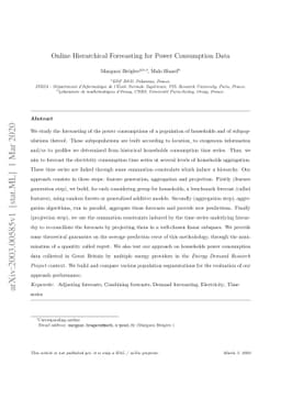 Online Hierarchical Forecasting for Power Consumption Data