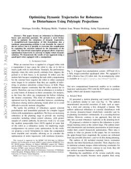 Optimizing Dynamic Trajectories for Robustness to Disturbances Using
  Polytopic Projections