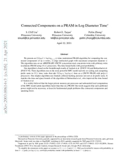 Connected Components on a PRAM in Log Diameter Time