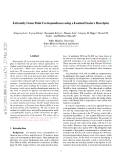 Extremely Dense Point Correspondences using a Learned Feature Descriptor