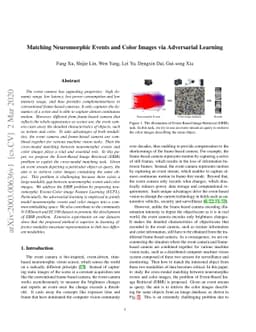 Matching Neuromorphic Events and Color Images via Adversarial Learning