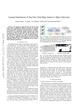 Learned Enrichment of Top-View Grid Maps Improves Object Detection