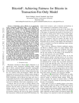 BitcoinF: Achieving Fairness for Bitcoin in Transaction-Fee-Only Model