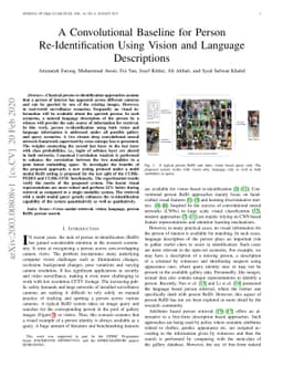 A Convolutional Baseline for Person Re-Identification Using Vision and
  Language Descriptions