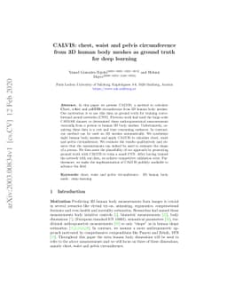 CALVIS: chest, waist and pelvis circumference from 3D human body meshes
  as ground truth for deep learning