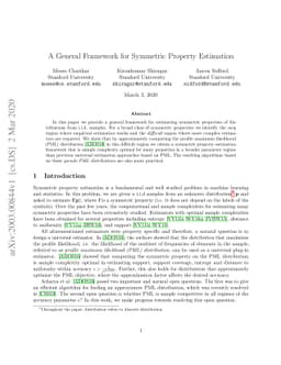 A General Framework for Symmetric Property Estimation