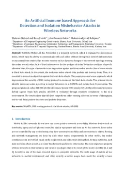 An Artificial Immune Based Approach for Detection and Isolation
  Misbehavior Attacks in Wireless Networks