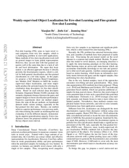 Weakly-supervised Object Localization for Few-shot Learning and
  Fine-grained Few-shot Learning