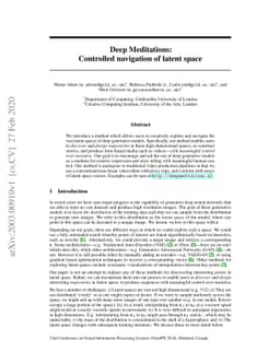 Deep Meditations: Controlled navigation of latent space
