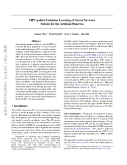 MPC-guided Imitation Learning of Neural Network Policies for the
  Artificial Pancreas