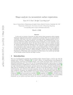 Shape analysis via inconsistent surface registration