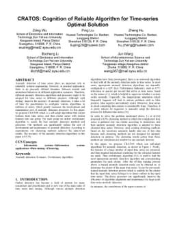 CRATOS: Cognition of Reliable Algorithm for Time-series Optimal Solution