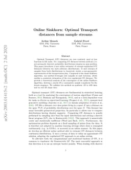 Online Sinkhorn: Optimal Transport distances from sample streams