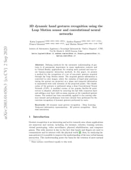 3D dynamic hand gestures recognition using the Leap Motion sensor and
  convolutional neural networks