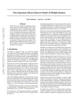 Voice Separation with an Unknown Number of Multiple Speakers