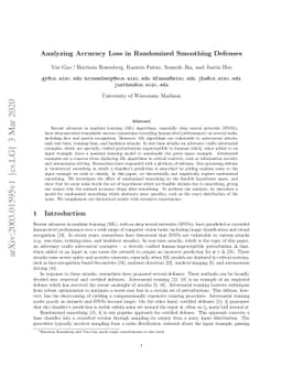 Analyzing Accuracy Loss in Randomized Smoothing Defenses