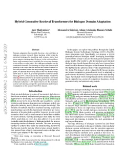 Hybrid Generative-Retrieval Transformers for Dialogue Domain Adaptation