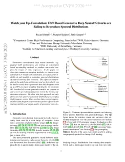 Watch your Up-Convolution: CNN Based Generative Deep Neural Networks are
  Failing to Reproduce Spectral Distributions